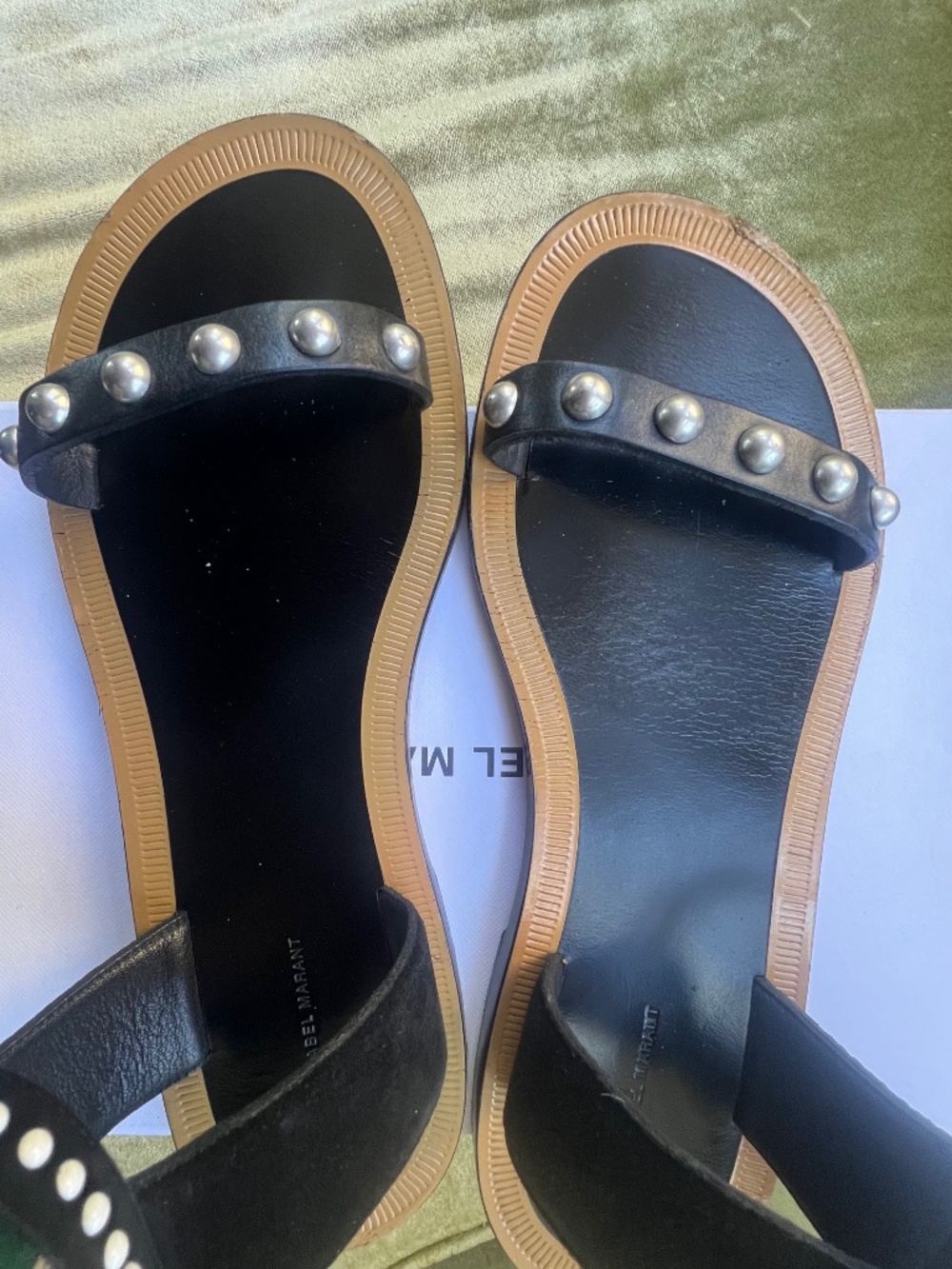 Isabel Marant JOYA Sandals 41 embroidered leather suede black US 10-11 $790 - Picture 8 of 11